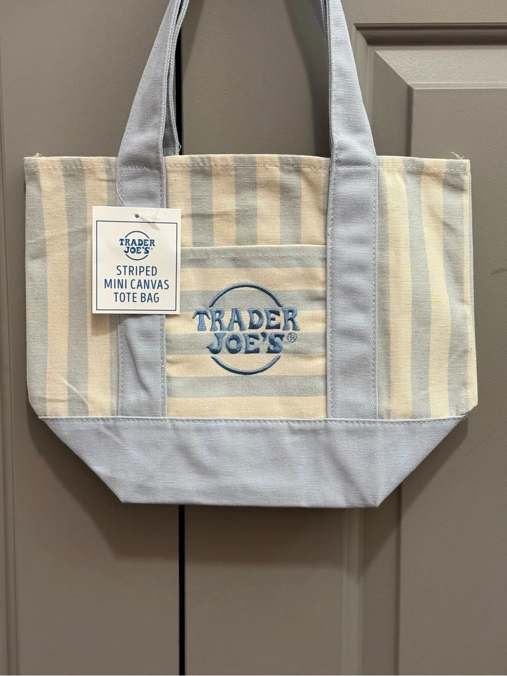 VIRAL 2026 Trader Joe’s Striped Mini Canvas Tote - Picture 2 of 3
